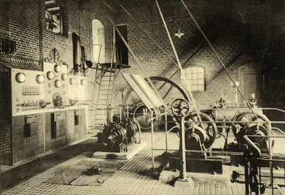 220426 Interieur van de werkplaatsen van de N.B.D.S. te Gennep: electrische centrale.